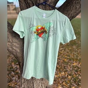 100. American Apparel Light Green REO Speedwagon Tee